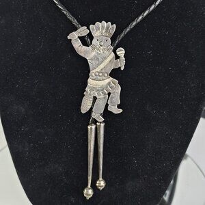 Navajo Sterling Silver Bolo Tie Hallmarked Floyd Becenti Jr & Lloyd Becenti